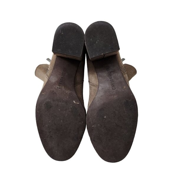 Lucky Brand Boots 6 Booties Shaynah Taupe Brown Suede Zip Block Heel Ankle - Picture 11 of 11